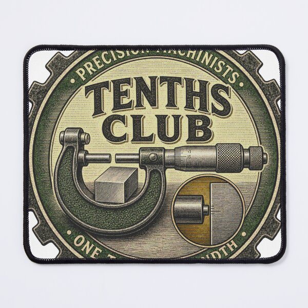 Item preview, Tenths Club Precision Machinist Micrometer Emblem designed and sold by BoosterShop.