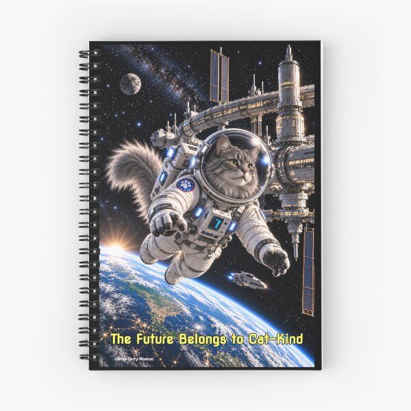 Item preview, The Future Belongs to Cat-kind - Space Station Cat designed and sold by MissTerryWoman.