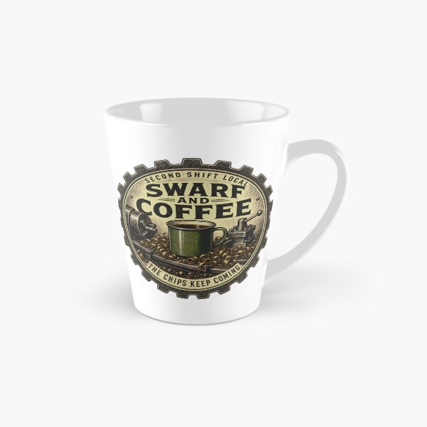 Item preview, Swarf and Coffee Late Shift Lathe Machinist Emblem designed and sold by BoosterShop.