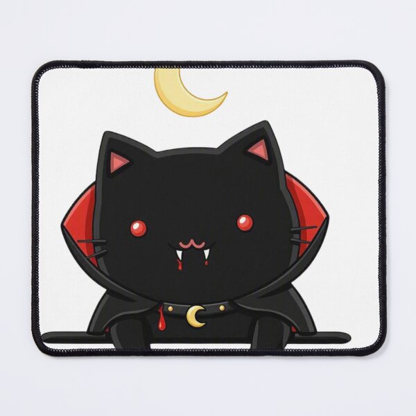 Item preview, Vampire Cat with Moon and Collar — Elegant Kawaii Style designed and sold by SoyPanteraCat.