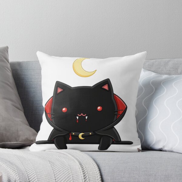 Item preview, Vampire Cat with Moon and Collar — Elegant Kawaii Style designed and sold by SoyPanteraCat.