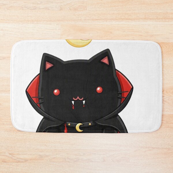 Item preview, Vampire Cat with Moon and Collar — Elegant Kawaii Style designed and sold by SoyPanteraCat.