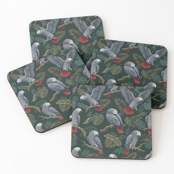 Item preview, African Grey Parrots Tropical Pattern designed and sold by SassyArtistry.