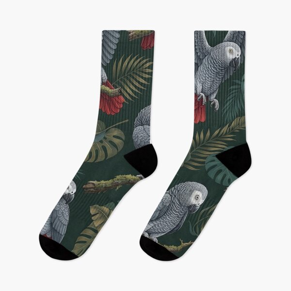 Item preview, African Grey Parrots Tropical Pattern designed and sold by SassyArtistry.