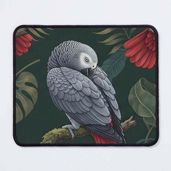 Item preview, African Grey Parrots Tropical Pattern designed and sold by SassyArtistry.