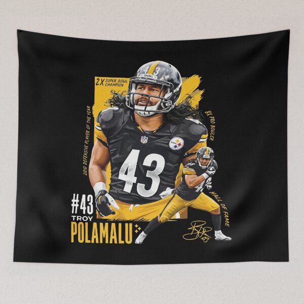 Item preview, Pittsburgh Steelers No 43 Troy Polamalu Graphic designed and sold by lightylegal.