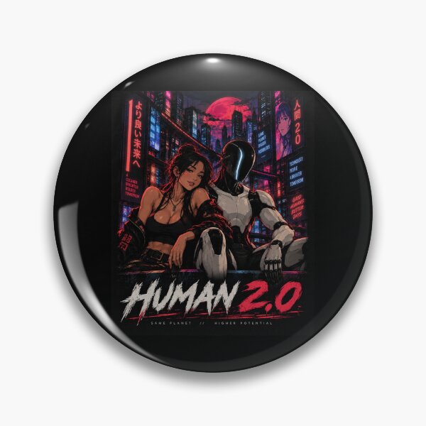 Item preview, Human 2.0 – Futuristic Humanoid Robot Cyberpunk Anime designed and sold by TEEJAMBOREE.