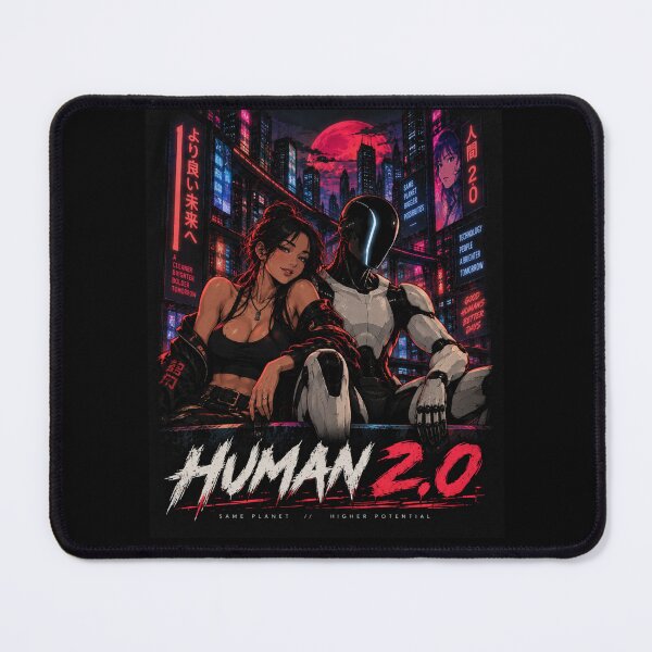 Item preview, Human 2.0 – Futuristic Humanoid Robot Cyberpunk Anime designed and sold by TEEJAMBOREE.