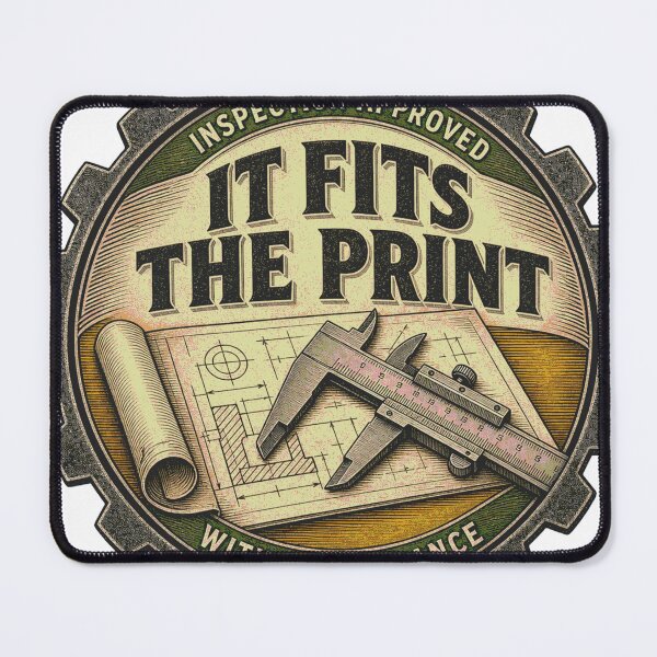 Item preview, It Fits The Print Technical Drawing Test Emblem designed and sold by BoosterShop.