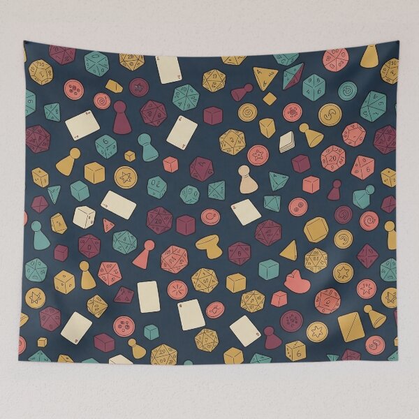 Item preview, Colorful Polyhedral Dice Pattern designed and sold by SassyArtistry.