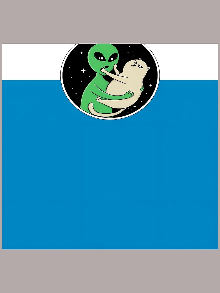 Thumbnail 3 of 3, Scarf, Alien Hugging Grumpy Cat Space Design Sticker-71 designed and sold by RikeMarroquin.