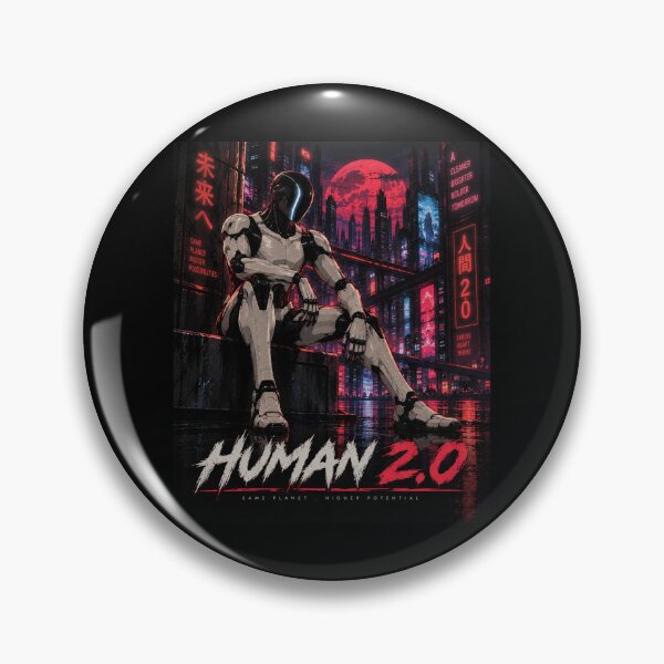 Item preview, Human 2.0 – Futuristic Humanoid Robot Cyberpunk Anime designed and sold by TEEJAMBOREE.