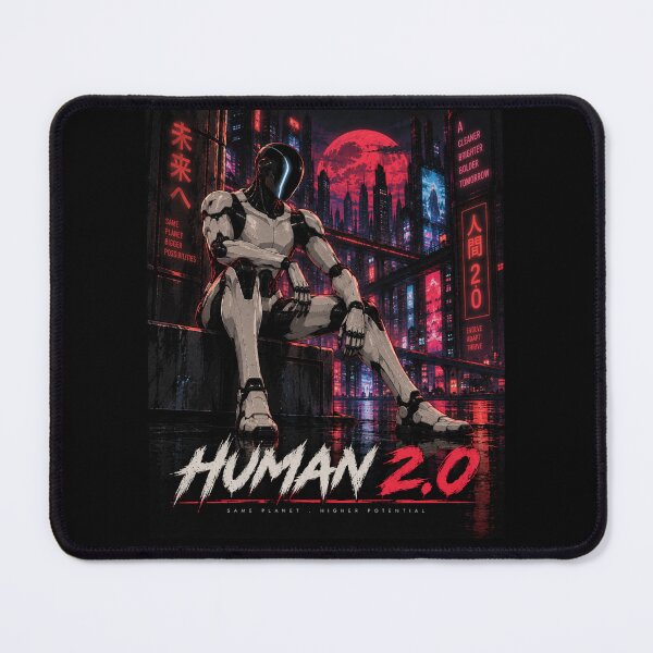 Item preview, Human 2.0 – Futuristic Humanoid Robot Cyberpunk Anime designed and sold by TEEJAMBOREE.
