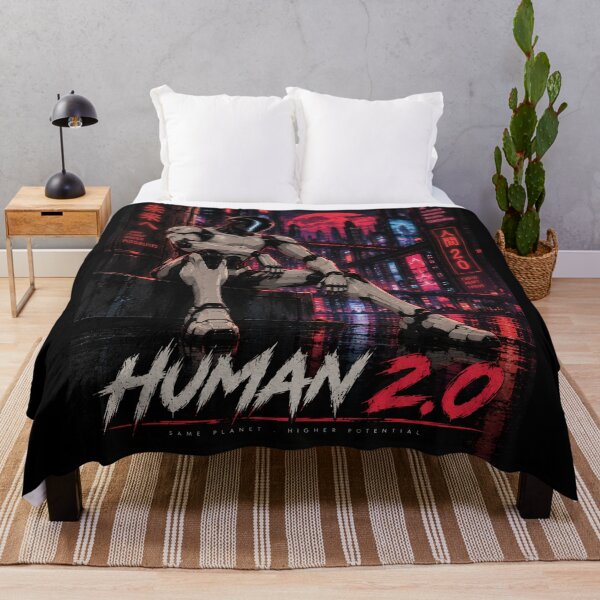 Item preview, Human 2.0 – Futuristic Humanoid Robot Cyberpunk Anime designed and sold by TEEJAMBOREE.