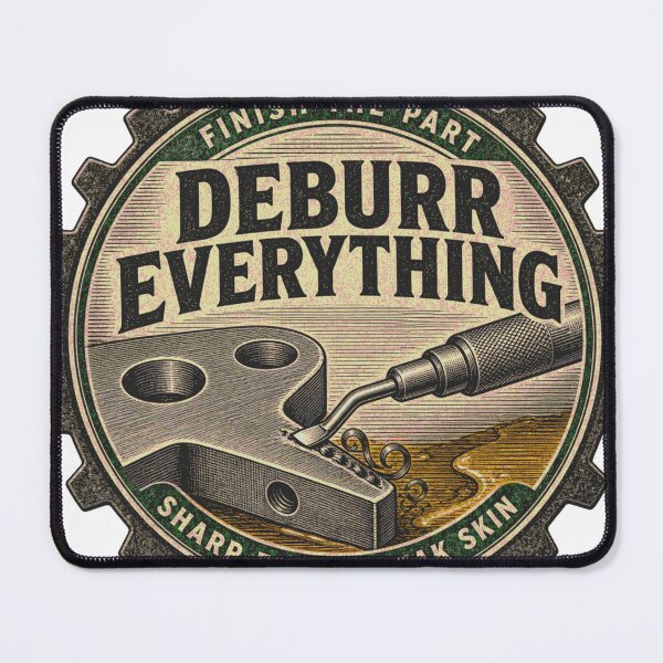 Item preview, Deburr Everything Deburring Metal Construction Workshop Emblem designed and sold by BoosterShop.