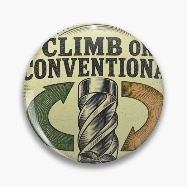 Item preview, Climb Or Conventional Milling CNC Machinist Emblem designed and sold by BoosterShop.