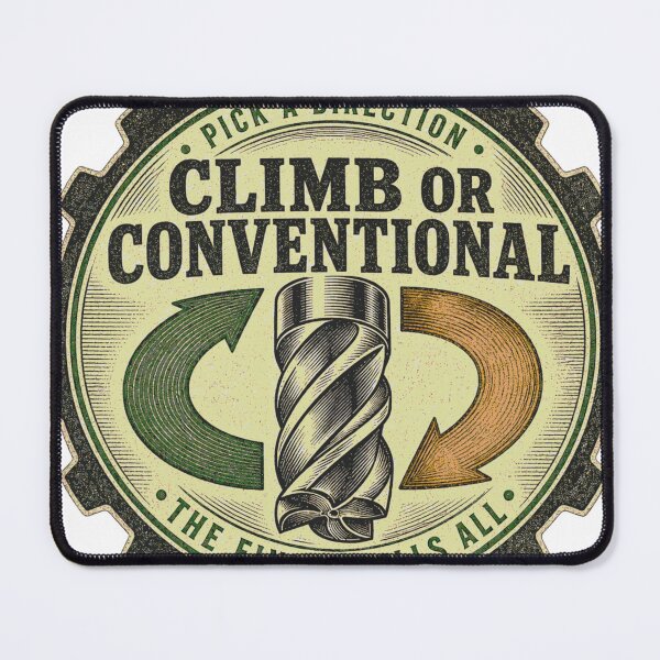 Item preview, Climb Or Conventional Milling CNC Machinist Emblem designed and sold by BoosterShop.