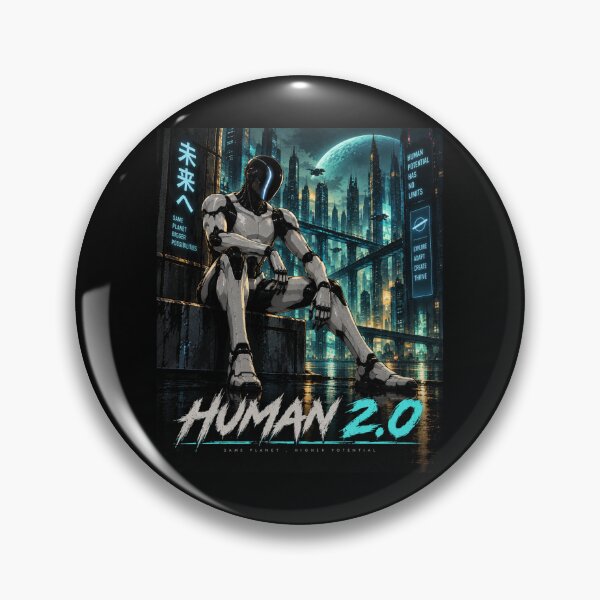 Item preview, Human 2.0 – Futuristic Humanoid Robot Cyberpunk Anime designed and sold by TEEJAMBOREE.