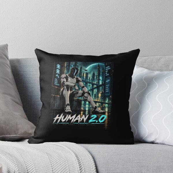 Item preview, Human 2.0 – Futuristic Humanoid Robot Cyberpunk Anime designed and sold by TEEJAMBOREE.