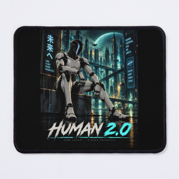 Item preview, Human 2.0 – Futuristic Humanoid Robot Cyberpunk Anime designed and sold by TEEJAMBOREE.