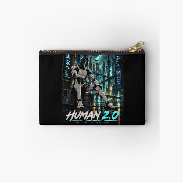 Item preview, Human 2.0 – Futuristic Humanoid Robot Cyberpunk Anime designed and sold by TEEJAMBOREE.