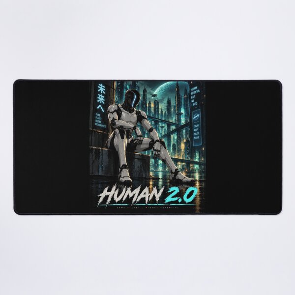 Item preview, Human 2.0 – Futuristic Humanoid Robot Cyberpunk Anime designed and sold by TEEJAMBOREE.