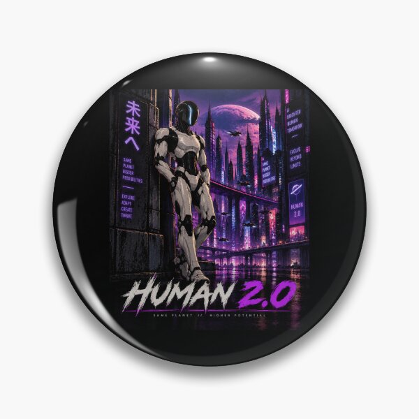 Item preview, Human 2.0 – Futuristic Humanoid Robot Cyberpunk Anime designed and sold by TEEJAMBOREE.