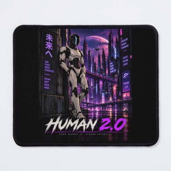 Item preview, Human 2.0 – Futuristic Humanoid Robot Cyberpunk Anime designed and sold by TEEJAMBOREE.