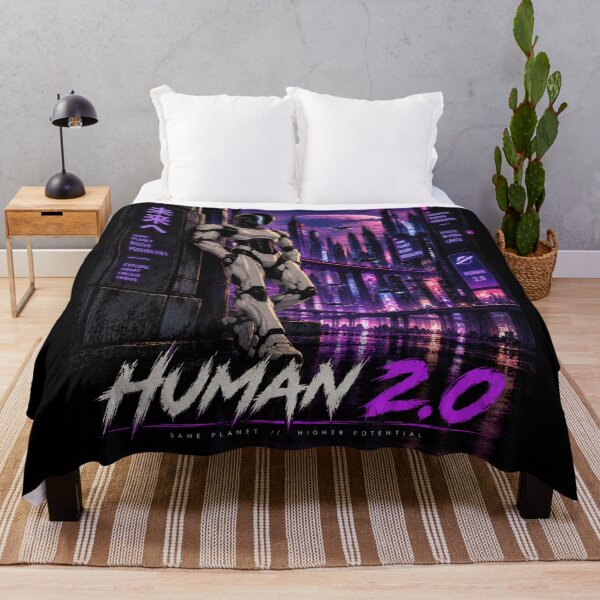 Item preview, Human 2.0 – Futuristic Humanoid Robot Cyberpunk Anime designed and sold by TEEJAMBOREE.