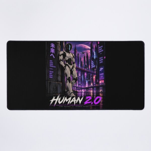 Item preview, Human 2.0 – Futuristic Humanoid Robot Cyberpunk Anime designed and sold by TEEJAMBOREE.