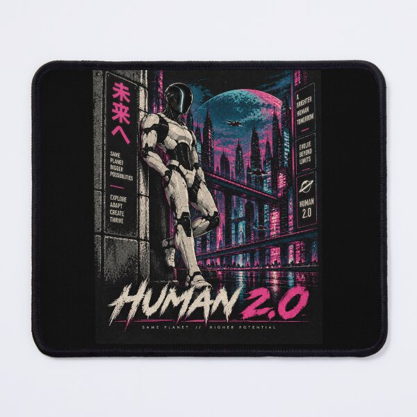 Item preview, Human 2.0 – Futuristic Humanoid Robot Cyberpunk Anime designed and sold by TEEJAMBOREE.