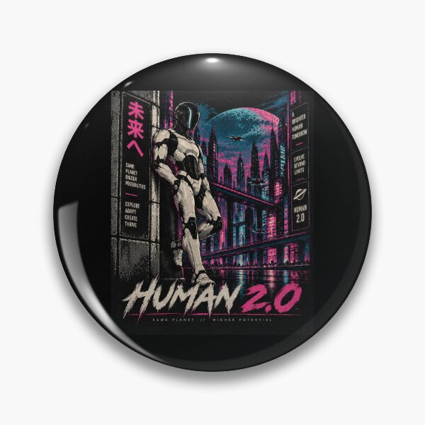 Item preview, Human 2.0 – Futuristic Humanoid Robot Cyberpunk Anime designed and sold by TEEJAMBOREE.