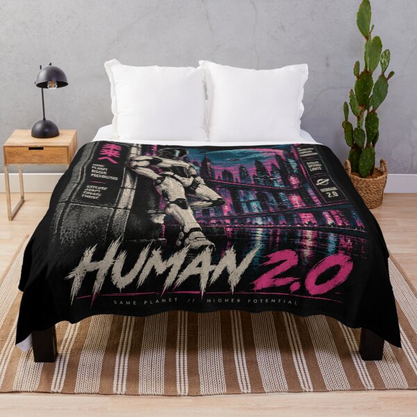 Item preview, Human 2.0 – Futuristic Humanoid Robot Cyberpunk Anime designed and sold by TEEJAMBOREE.