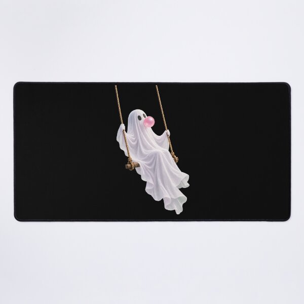 Item preview, Whimsical Bubblegum Ghost on a Swing designed and sold by pixiedustpaint.
