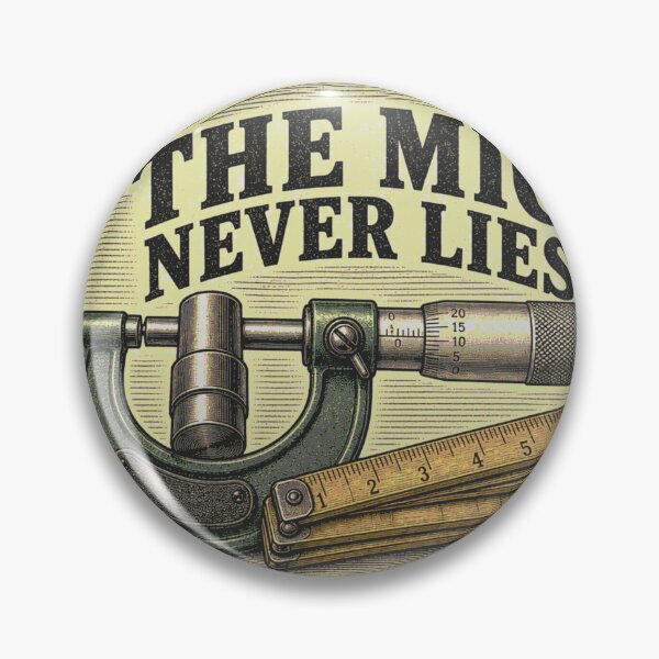 Item preview, The Mic Never Lies Micrometer Measuring Technology Machinist Emblem designed and sold by BoosterShop.