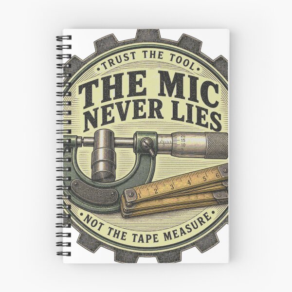 Item preview, The Mic Never Lies Micrometer Measuring Technology Machinist Emblem designed and sold by BoosterShop.