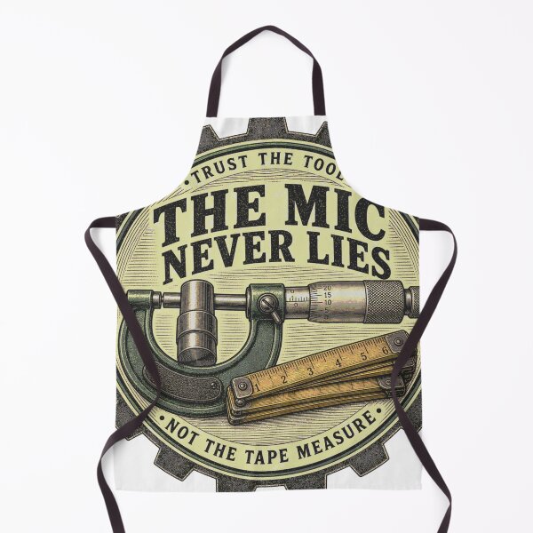 Item preview, The Mic Never Lies Micrometer Measuring Technology Machinist Emblem designed and sold by BoosterShop.
