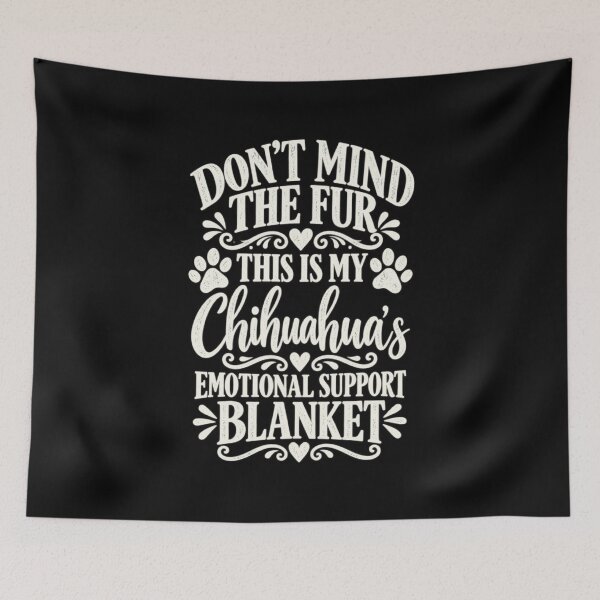 Item preview, Funny Chihuahua Emotional Support Blanket designed and sold by Chris' T Shop.