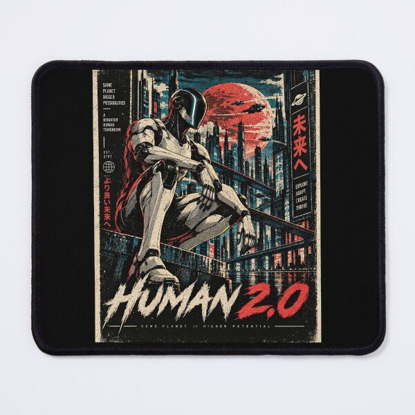 Item preview, Human 2.0 – Futuristic Humanoid Robot Cyberpunk Anime designed and sold by TEEJAMBOREE.