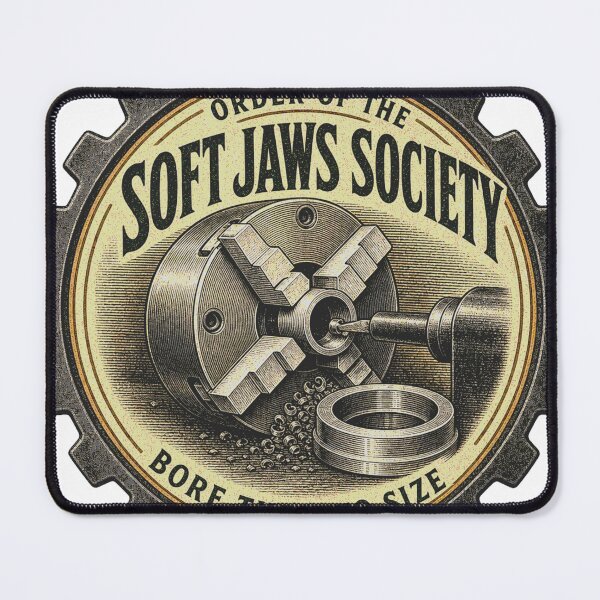 Item preview, Soft Jaws Society Lathe Chuck Toolmaking Club Emblem designed and sold by BoosterShop.