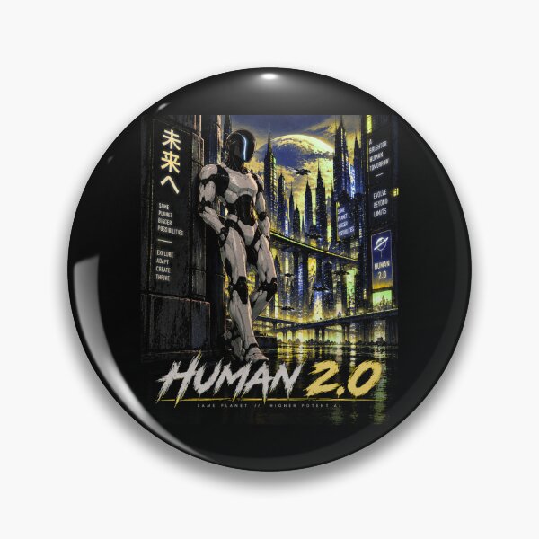 Item preview, Human 2.0 – Futuristic Humanoid Robot Cyberpunk Anime designed and sold by TEEJAMBOREE.