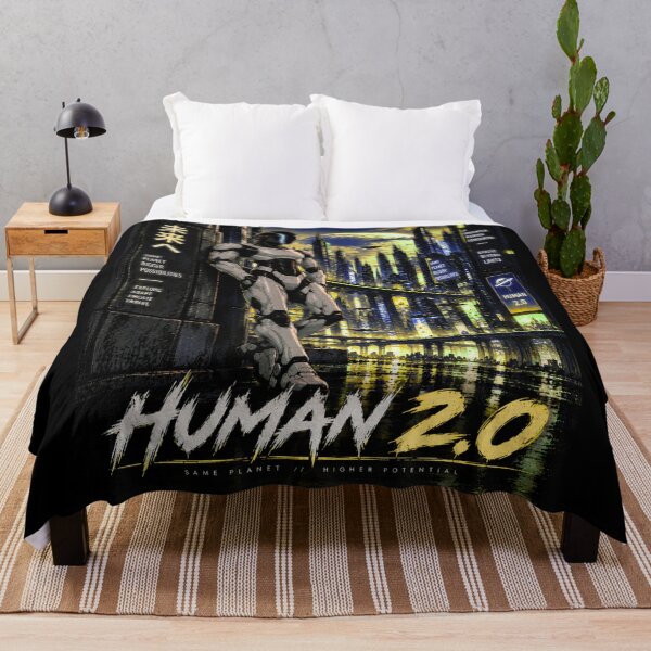 Item preview, Human 2.0 – Futuristic Humanoid Robot Cyberpunk Anime designed and sold by TEEJAMBOREE.