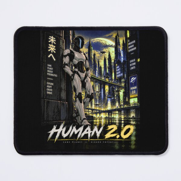 Item preview, Human 2.0 – Futuristic Humanoid Robot Cyberpunk Anime designed and sold by TEEJAMBOREE.