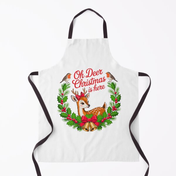 Item preview, Cute Christmas Deer Holly Wreath Red Bow Holiday Design designed and sold by styleonestaa.