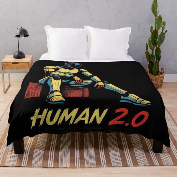 Item preview, Human 2.0 – Futuristic Humanoid Robot Cyberpunk Anime designed and sold by TEEJAMBOREE.