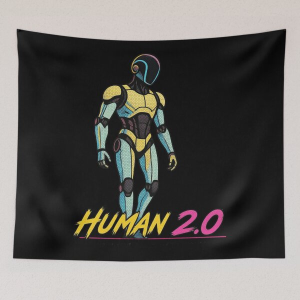 Item preview, Human 2.0 – Futuristic Humanoid Robot Cyberpunk Anime designed and sold by TEEJAMBOREE.