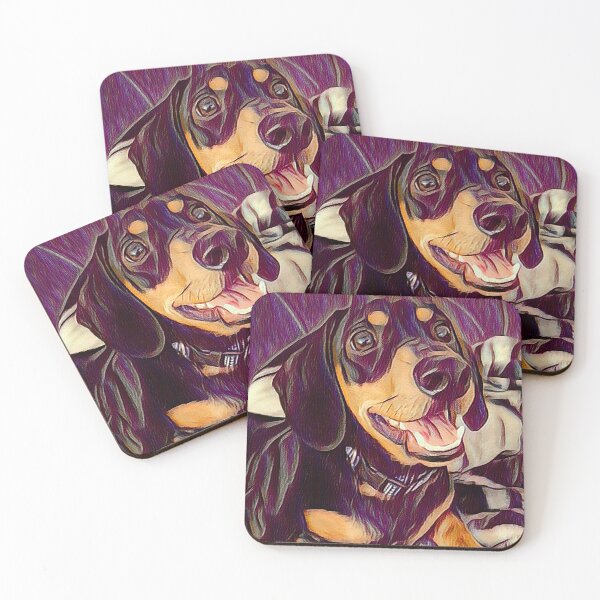 Item preview, Happy Smiling Black and Tan Dachshund Pop Art designed and sold by Long Dog Digital Art .