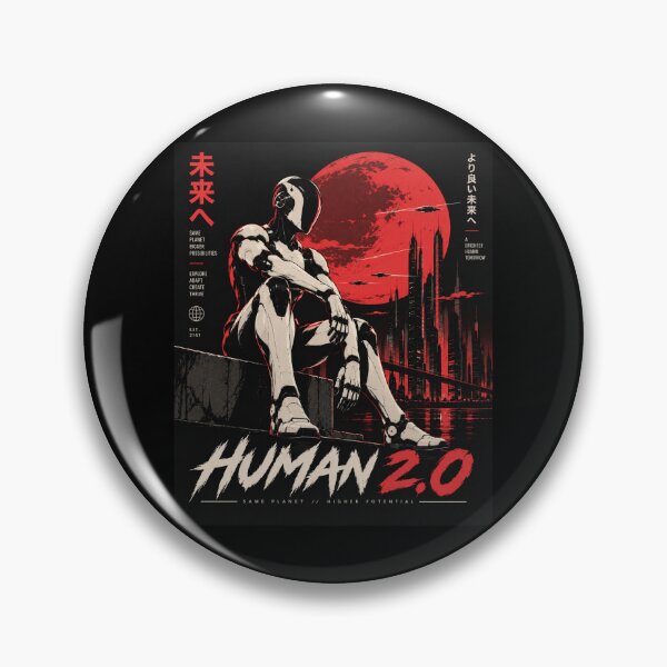 Item preview, Human 2.0 – Futuristic Humanoid Robot Cyberpunk Anime designed and sold by TEEJAMBOREE.