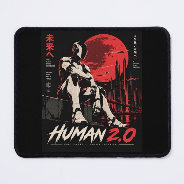 Item preview, Human 2.0 – Futuristic Humanoid Robot Cyberpunk Anime designed and sold by TEEJAMBOREE.