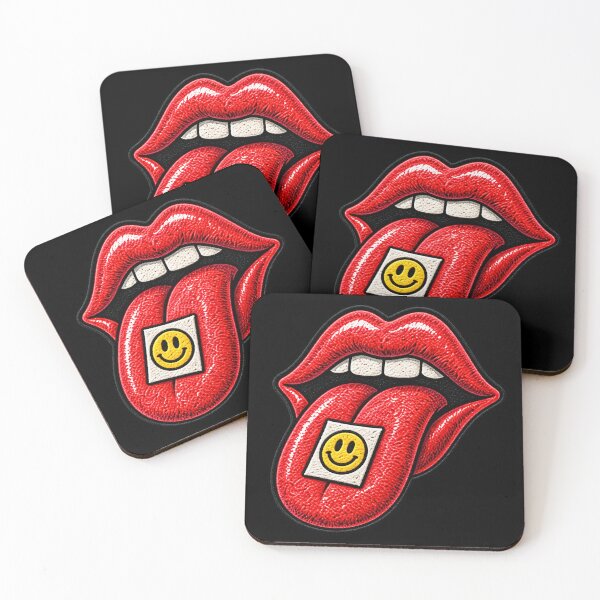 Item preview, Red Lips Tongue Smiley – Retro Rock Punk Embroidered Patch designed and sold by Abidel.